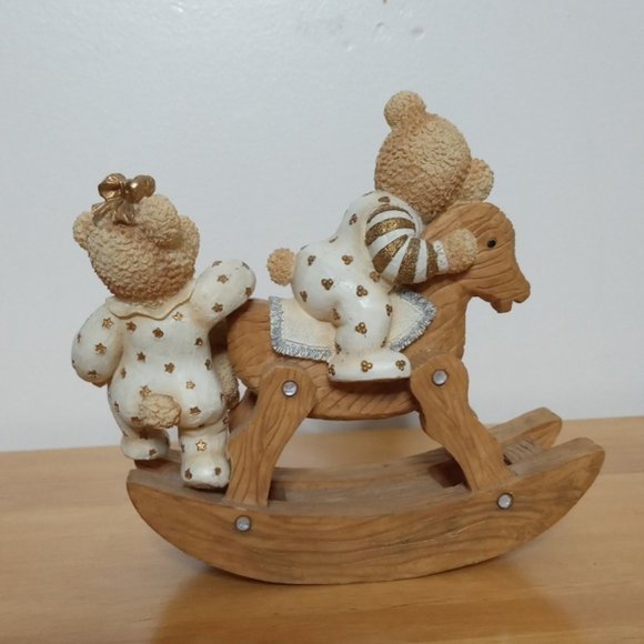 Teddy Bears On Rocking Horse Figurine - Picture 4 of 6